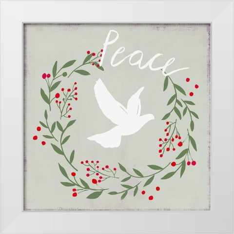 Peace Dove  White Modern Wood Framed Art Print by PI Studio