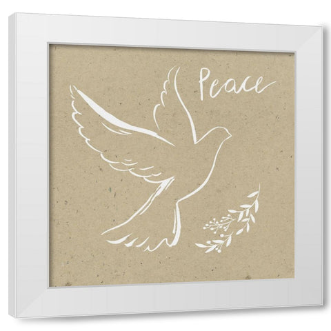 White Dove II  White Modern Wood Framed Art Print by PI Studio