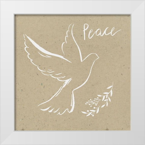 White Dove II  White Modern Wood Framed Art Print by PI Studio