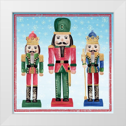 Three Nutcrackers I White Modern Wood Framed Art Print by PI Studio