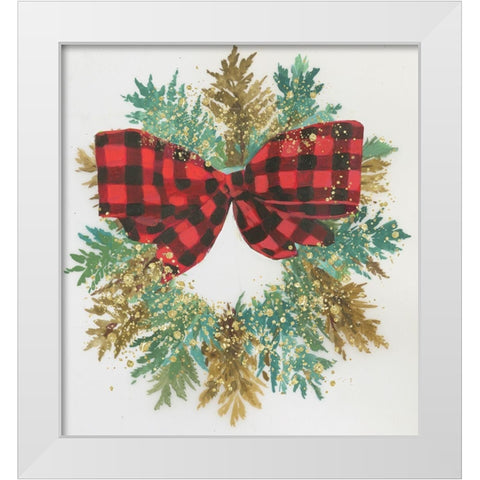 Bow Wreath  White Modern Wood Framed Art Print by PI Studio