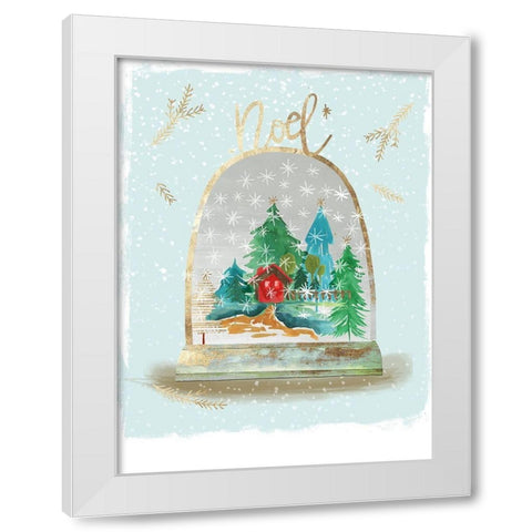 Holiday Snow Globe III  White Modern Wood Framed Art Print by PI Studio