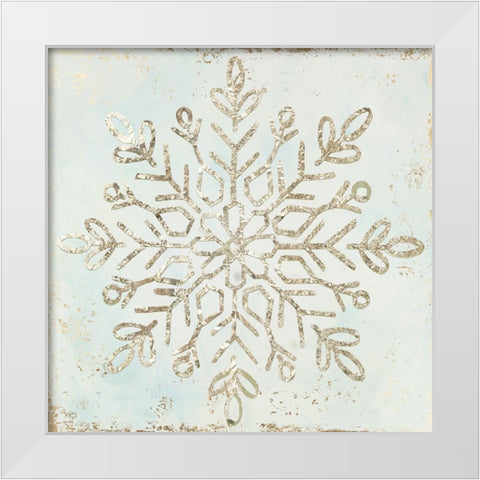 Glistening Snowflake I  White Modern Wood Framed Art Print by PI Studio