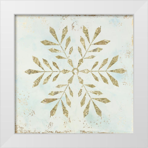 Glistening Snowflake II  White Modern Wood Framed Art Print by PI Studio