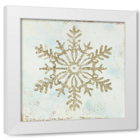 Glistening Snowflake III  White Modern Wood Framed Art Print by PI Studio