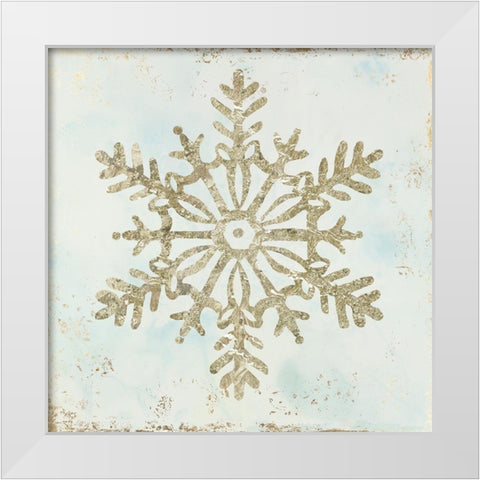 Glistening Snowflake III  White Modern Wood Framed Art Print by PI Studio