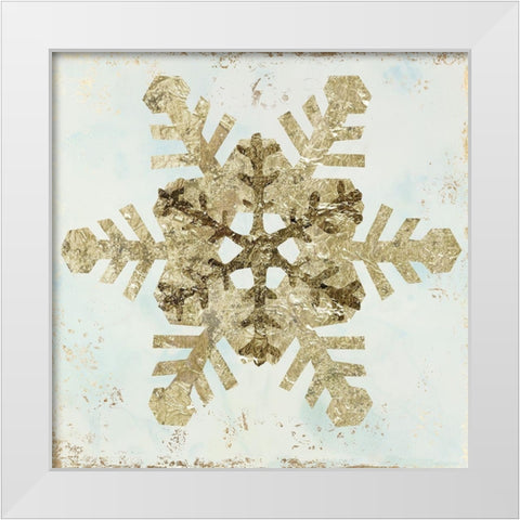 Glistening Snowflake IV White Modern Wood Framed Art Print by PI Studio