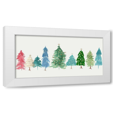 Christmas Trees  White Modern Wood Framed Art Print by PI Studio