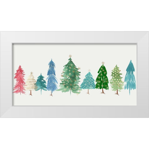 Christmas Trees  White Modern Wood Framed Art Print by PI Studio