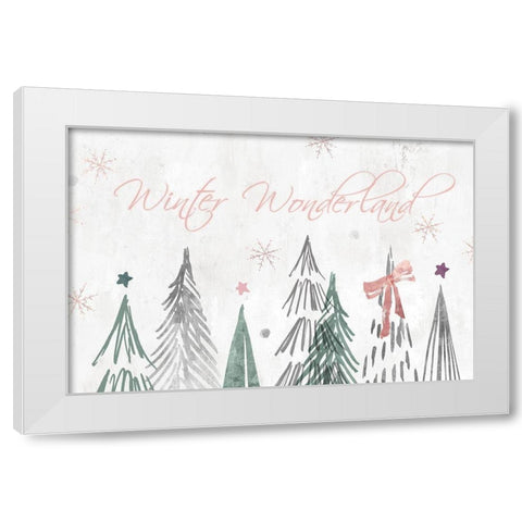 Walking in a Winter Wonderland  White Modern Wood Framed Art Print by PI Studio