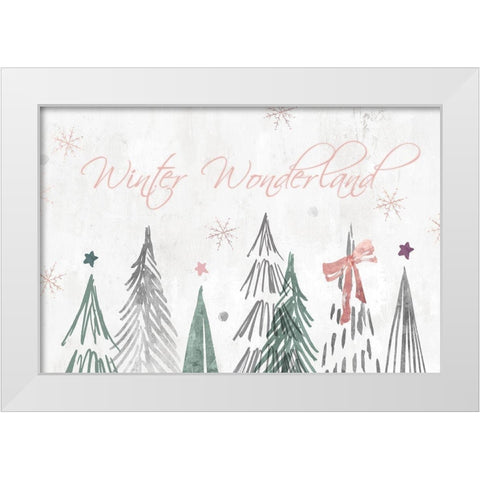 Walking in a Winter Wonderland  White Modern Wood Framed Art Print by PI Studio