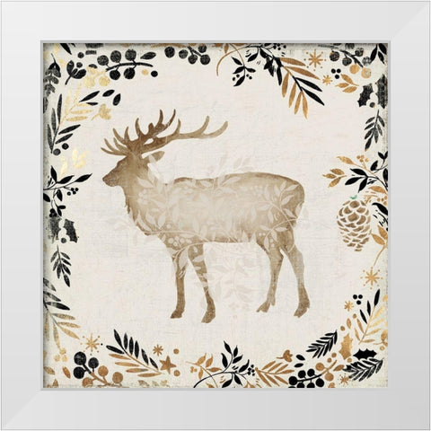 Dasher White Modern Wood Framed Art Print by PI Studio