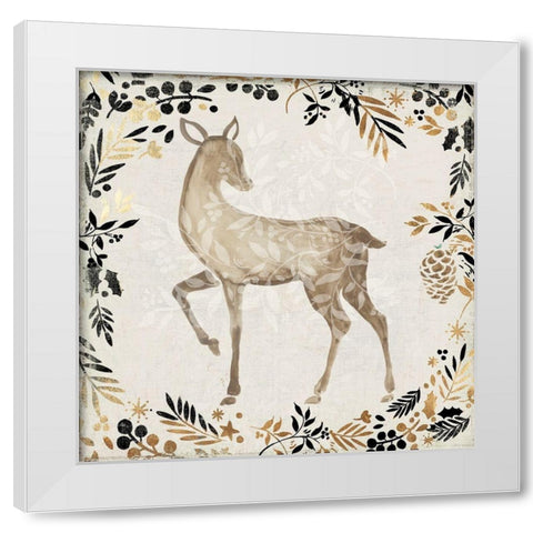 Prancer White Modern Wood Framed Art Print by PI Studio