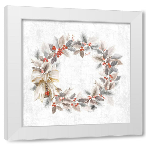 Traditional Wreath White Modern Wood Framed Art Print by PI Studio