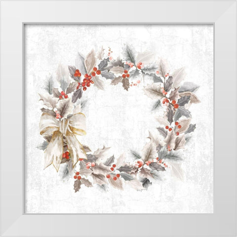 Traditional Wreath White Modern Wood Framed Art Print by PI Studio