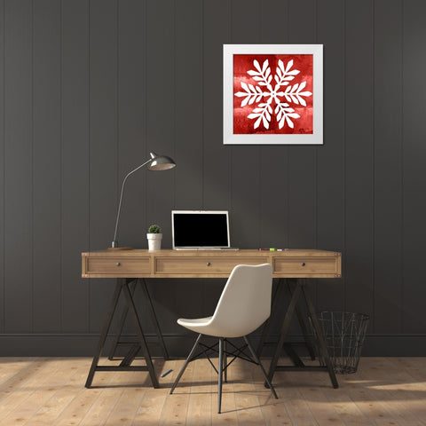 Nordic Snowflake II  White Modern Wood Framed Art Print by PI Studio