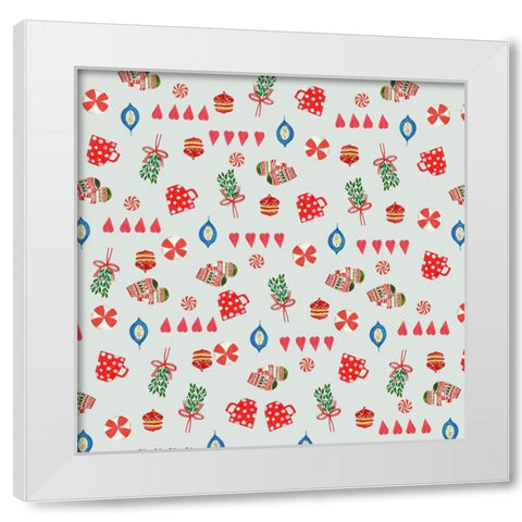 Symbols of Christmas  White Modern Wood Framed Art Print by PI Studio