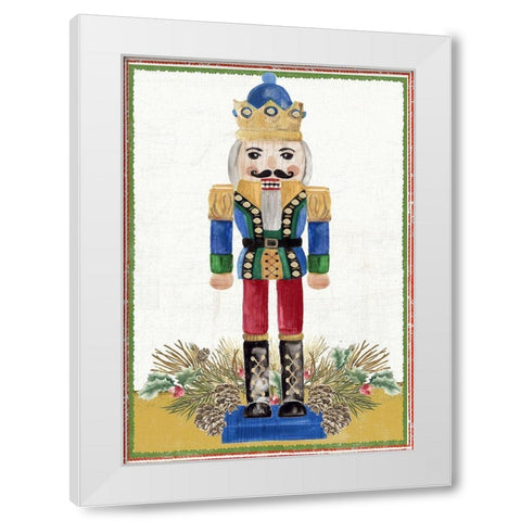 Wintery Nutcracker  White Modern Wood Framed Art Print by PI Studio