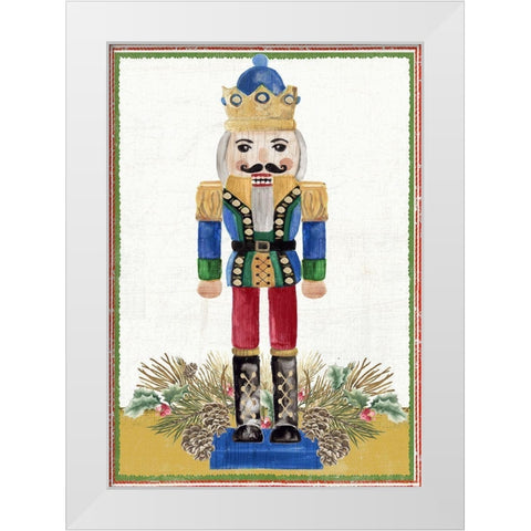 Wintery Nutcracker  White Modern Wood Framed Art Print by PI Studio