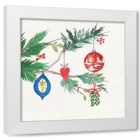 Christmas Toys White Modern Wood Framed Art Print by PI Studio