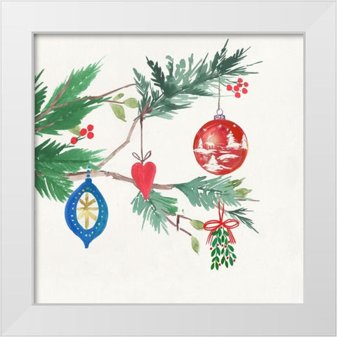 Christmas Toys White Modern Wood Framed Art Print by PI Studio