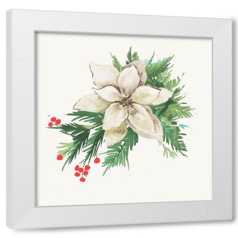 White Poinsettia White Modern Wood Framed Art Print by PI Studio