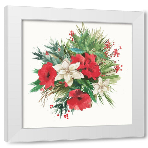 Christmas Bouquet White Modern Wood Framed Art Print by PI Studio