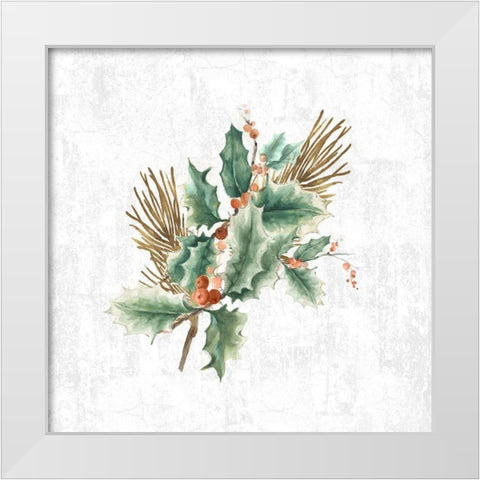 Mistletoe Branch White Modern Wood Framed Art Print by PI Studio