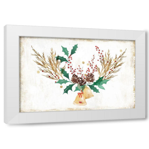 Jingle Bells White Modern Wood Framed Art Print by PI Studio