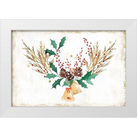 Jingle Bells White Modern Wood Framed Art Print by PI Studio