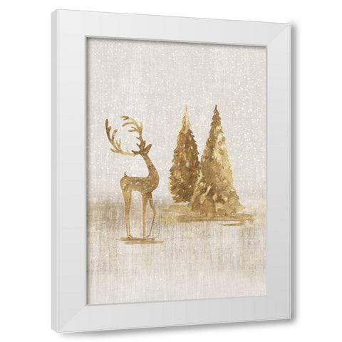 Graceful Winter Gift White Modern Wood Framed Art Print by PI Studio