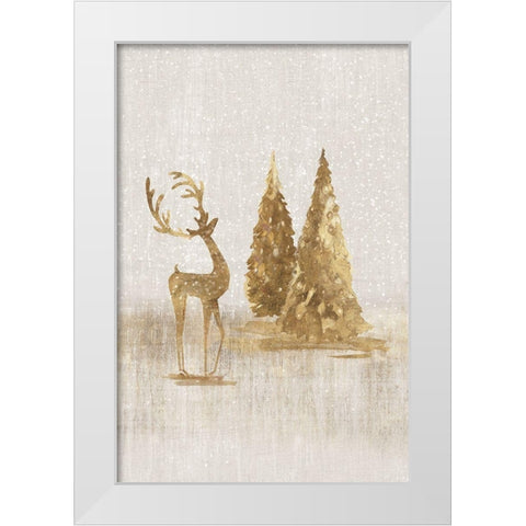 Graceful Winter Gift White Modern Wood Framed Art Print by PI Studio