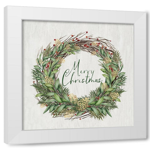 Beautiful Wreath White Modern Wood Framed Art Print by PI Studio