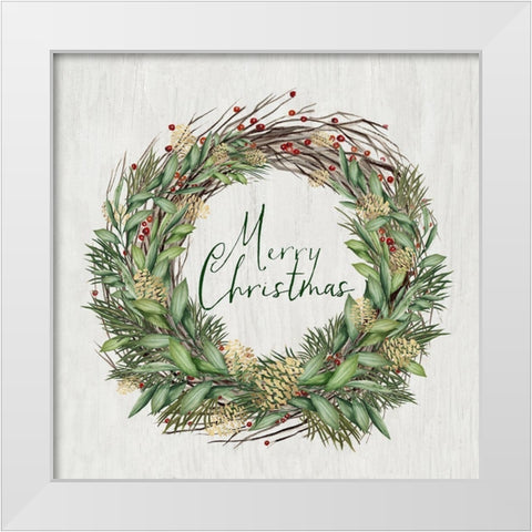 Beautiful Wreath White Modern Wood Framed Art Print by PI Studio