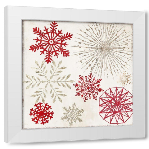 Merry Christmas Sparkles  White Modern Wood Framed Art Print by PI Studio