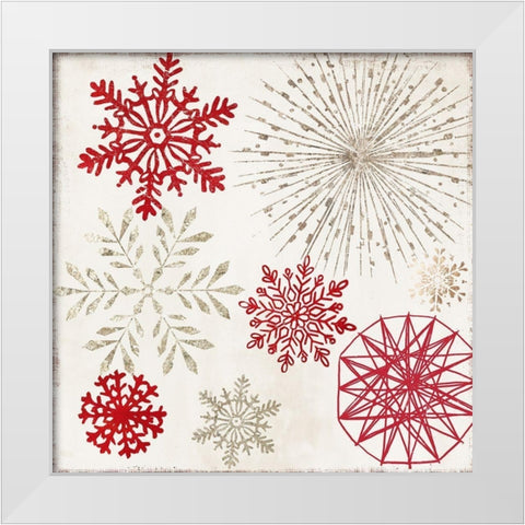 Merry Christmas Sparkles  White Modern Wood Framed Art Print by PI Studio