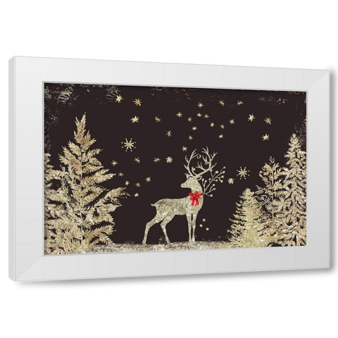 Prancer At Night  White Modern Wood Framed Art Print by PI Studio