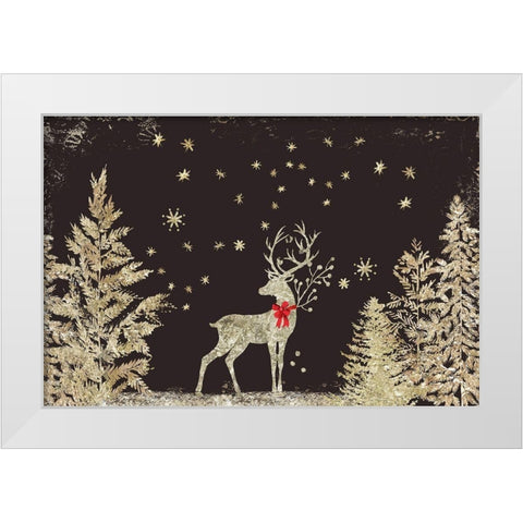 Prancer At Night  White Modern Wood Framed Art Print by PI Studio