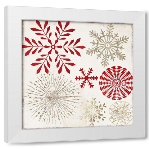 Christmas Snowflakes  White Modern Wood Framed Art Print by PI Studio