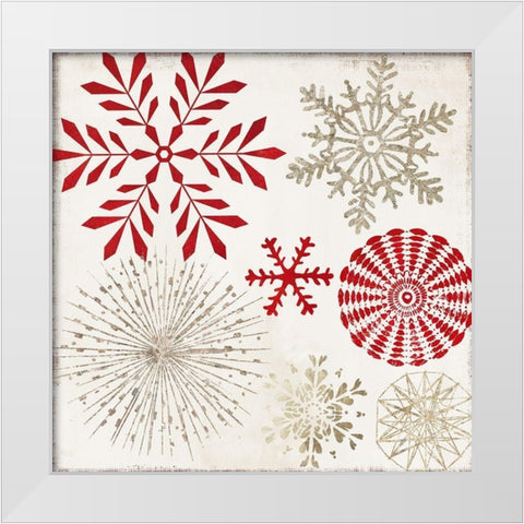 Christmas Snowflakes  White Modern Wood Framed Art Print by PI Studio