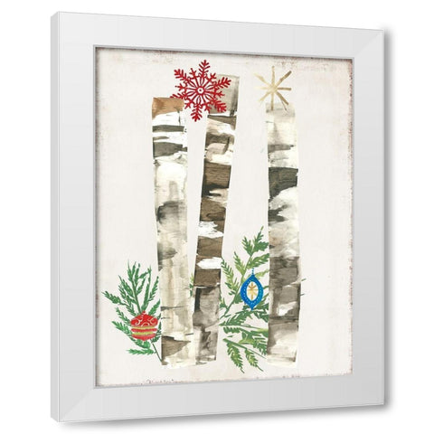 Jingle Bells White Modern Wood Framed Art Print by PI Studio