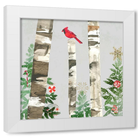 Holiday Forest White Modern Wood Framed Art Print by PI Studio