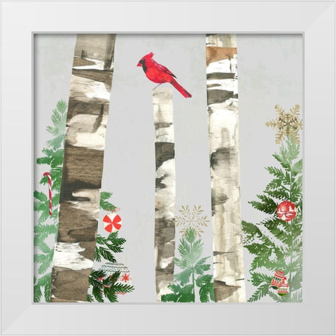 Holiday Forest White Modern Wood Framed Art Print by PI Studio