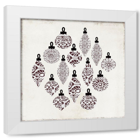 Ornament Pattern  White Modern Wood Framed Art Print by PI Studio