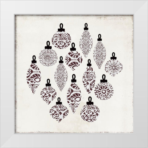 Ornament Pattern  White Modern Wood Framed Art Print by PI Studio