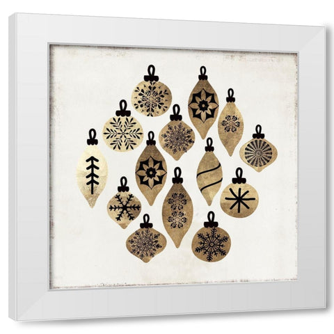 Golden Toys Pattern  White Modern Wood Framed Art Print by PI Studio