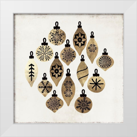 Golden Toys Pattern  White Modern Wood Framed Art Print by PI Studio