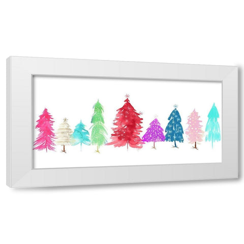 Merry and Bright White Modern Wood Framed Art Print by PI Studio