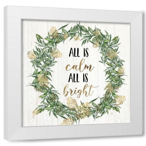 All is calm all is bright  White Modern Wood Framed Art Print by PI Studio