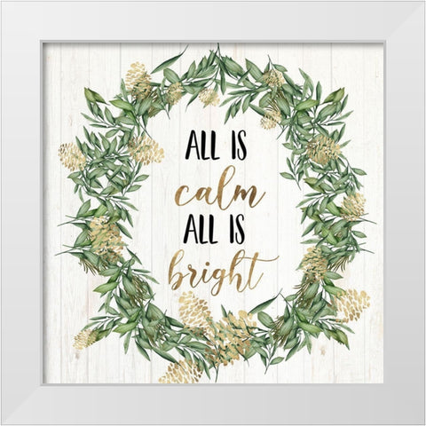 All is calm all is bright  White Modern Wood Framed Art Print by PI Studio